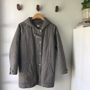 Poetry UK Dark Taupe Parka with Hood and Quilted Lining | size 2-4